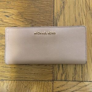 Michael Kors Blush Pink Leather Snap Wallet